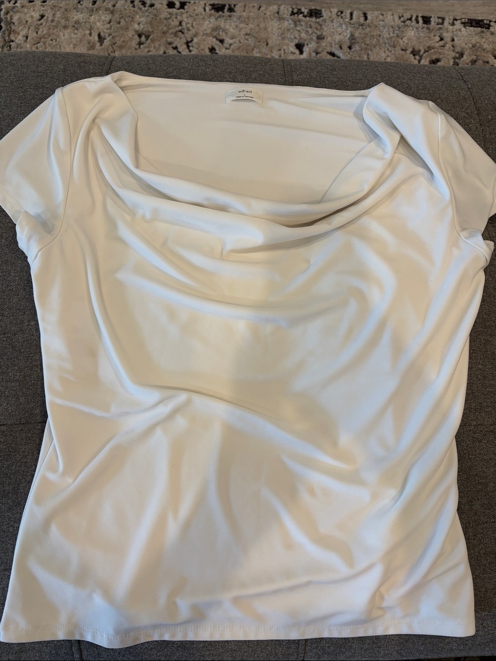 Wilfred White Cowl Neck Short Sleeve Top